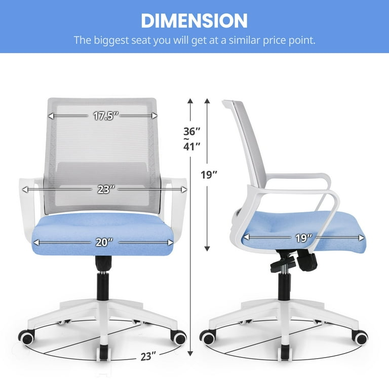 Sky blue desk chair sales