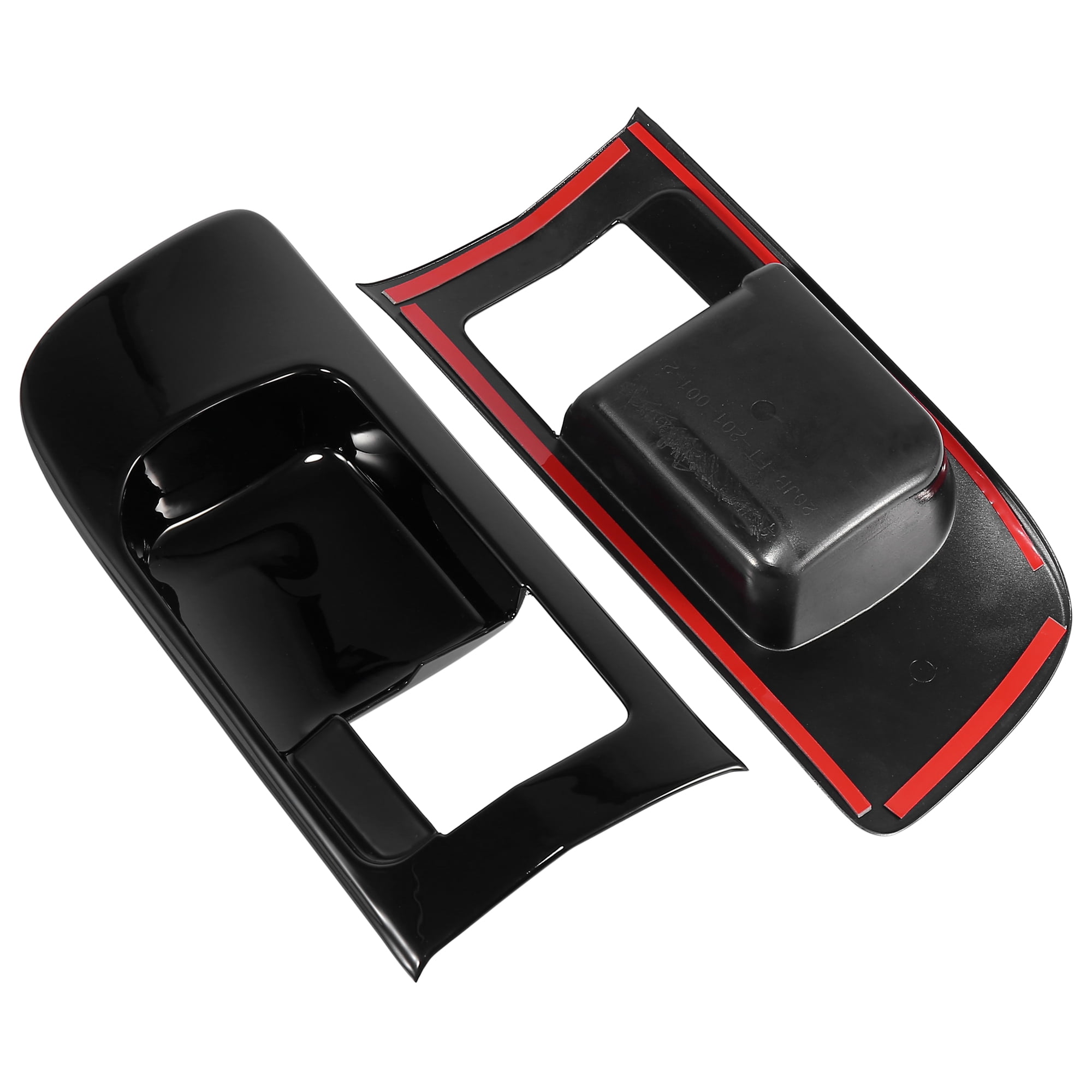 Unique Bargains 1 Pair Black Front Side Door Handles Bowl Interior Decoration Cover Trim