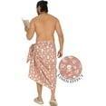 thumbnail image 3 of LA LEELA Men's Pareo Linen Effect Halloween Costumes Scary Swimwear Cover Up Beach Wrap Summer Sarong for Men One Size Cotton Linen Effect Bones, Skull Red, 3 of 5