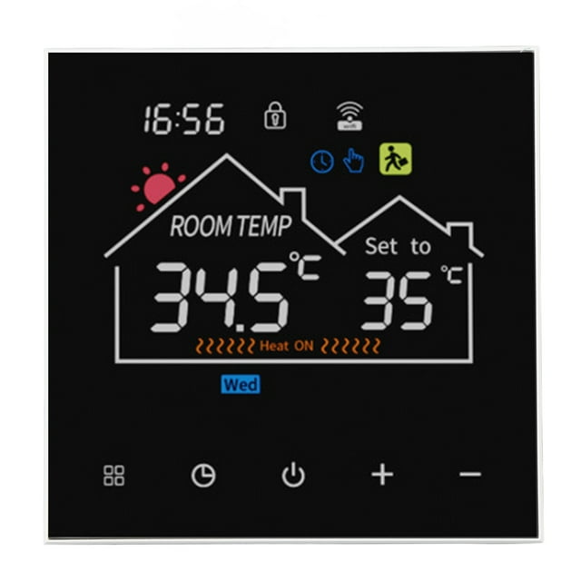 Thermostat Numérique Intelligent Contrôleur de Température Programmable Thermostat à Écran Tactile Contrôleur de Température Numérique pour Chaudière à Chauffage Hydronique