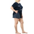 thumbnail image 4 of MODA NOVA Juniors Plus Size Pajamas Set Polka Dots Elastic Sleepwear Navy Blue 1X, 4 of 6