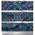 thumbnail image 1 of Soimoi Poly Georgette Fabric Stripe & Mandala Kaleidoscope Print Fabric by Yard 52 Inch Wide, 1 of 1