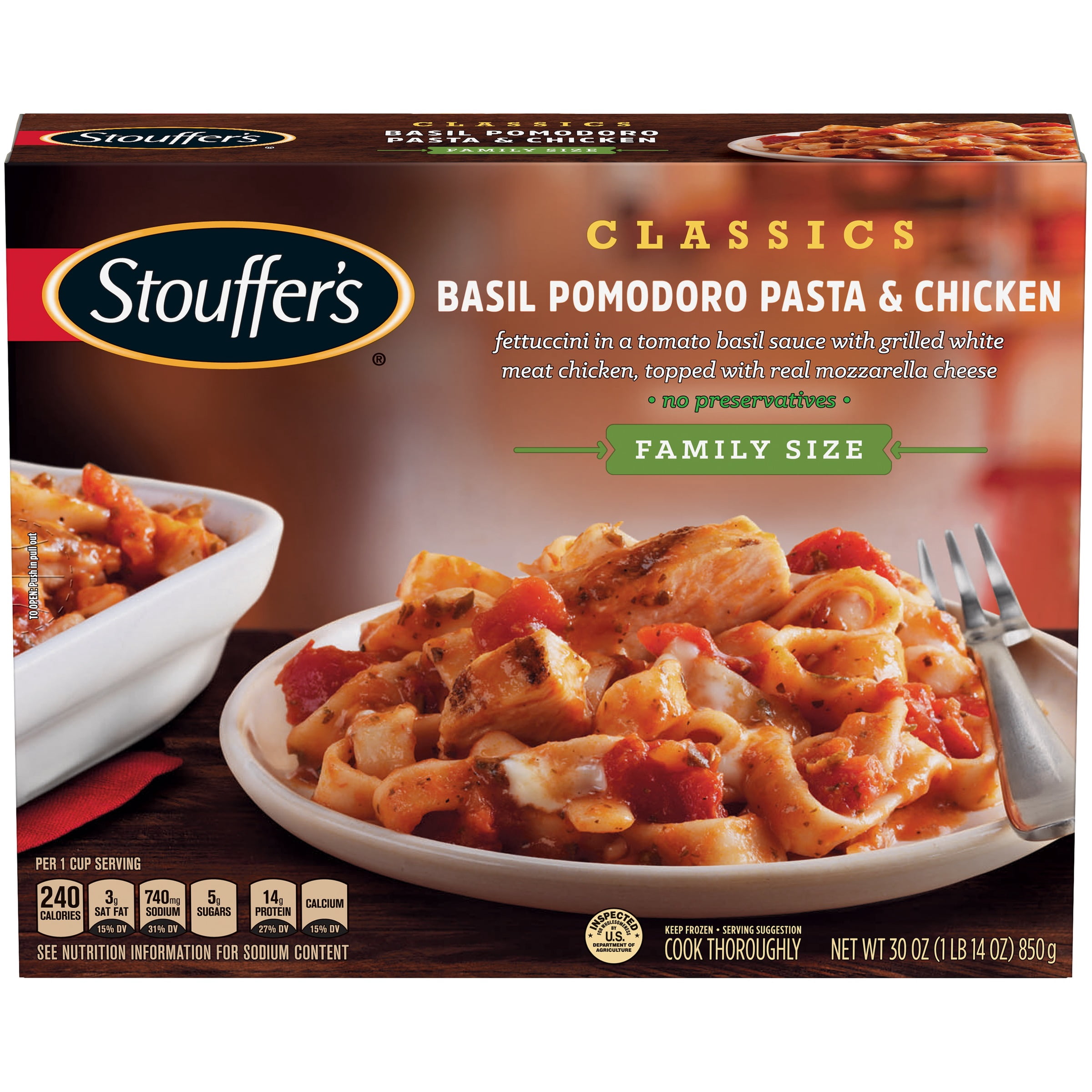 STOUFFER CLASSICS Family Size Basil Pomodoro Pasta & Chicken 30 oz. Box