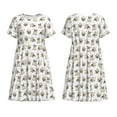 thumbnail image 3 of Bixox Robe d'Été à Manches Courtes pour Femmes Robe Ample Longueur Genou avec Poches-Culottes, 3 of 7
