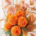 thumbnail image 7 of 17 inch Artificial Chrysanthemum Bouquet, Silk Pom/Pom Ball Flowers for Home Decor, Fake Flower Arrangement for Wedding Table Centerpieces & Valentines Day Gifts, Gold, 7 of 7
