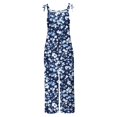 thumbnail image 4 of Hyknon Jumpsuits for Women Casual Loose Plus Size Floral Printed High Waist Rompers Spring Summer Fashion Sleeveless Adjustable Strap Wide Leg Pants with Pockets, 4 of 5