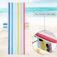thumbnail image 4 of Funda para silla de playa con bolsillos laterales, acogedora funda de toalla para sillón a rayas de secado rápido para piscina, playa, jardín, hotel, tomar el sol (colorido 01), 4 of 4