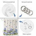 thumbnail image 3 of Hydrangeas Shower Curtain Set - 48" x 72" Washable Bathtub Curtain with 12 Hooks, Purple Floral Butterfly Leaves Beige Waterproof Fabric Stall Shower Curtains for Bathroom/Bathtub Décor, 3 of 6