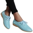 thumbnail image 5 of Mortilo Fashion Womens Breathable Lace Up Shoes Flats Casual Shoes PU casual shoes for Women Light Blue, 5 of 5