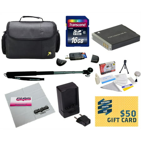 47th Street Photo Best Value Kit for Canon PowerShot SX170 IS SX280 IS S120 Digital Camera with Replacement NB-6L Battery + Charger + Monopod + 16GB SDHC Memory + Carrying (Best Camera For Street Photography 2019)