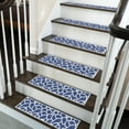 thumbnail image 1 of SussexHome Stone Design 9" X 28" Stair Treads - 150 % Cotton Anti-Slip Carpet Strips for Indoor Stairs-Easy to Install Stair Treads with Double Adhesive Tape-Safe, Extra-Grip, 15-Pack-Navy, 1 of 8