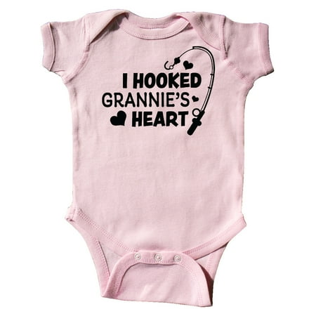 

Inktastic I Hooked Grannie s Heart with Fishing Rod Gift Baby Boy or Baby Girl Bodysuit