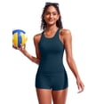 thumbnail image 3 of Top Tankini CRZ YOGA Cuello Alto y Espalda Deportiva Azul Mediano, 3 of 5