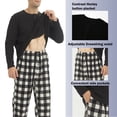 thumbnail image 6 of LNFINTDO Matching Couple Pajama Set, Matching Pjs for Couples, Plaid Pajama Set for Women and Men Soft Warm Fleece Shirt and Pants Sleepwear Set, Grey Plaid, Medium, 6 of 7