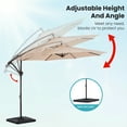 thumbnail image 6 of JUSTLET 10ft Heavy Duty Patio Hanging Offset Cantilever Patio Umbrella W/ 4-Piece Base Included Included, Beige, 6 of 12