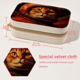 thumbnail image 5 of Retro Cat Velvet Portable Jewelry Organizer with Removable Compartment – Necklace Holder, Earring Organizer, and Jewelry Boxes - Gift, 5 of 7
