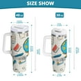 thumbnail image 6 of Yayeee 40oz Double-Wall Insulated Stainless Steel Tumbler with Handle Bottle, Colorful School, 6 of 8