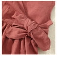 thumbnail image 7 of Sleeveless Dresses for Girls School Uniform Tie Knot Front A Line Jumper Dress Preppy Casual Summer Outfits Red 5-6 Years, 7 of 7