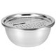 thumbnail image 2 of Juego de rallador de cocina, cuenco multifunción de acero inoxidable, juego de cuenco de drenaje, colador para lavar arroz, 2 of 14