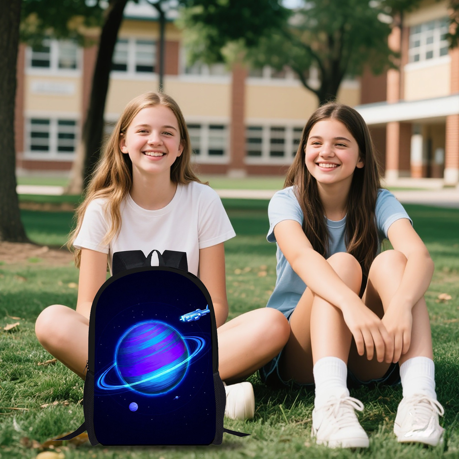 Mochila para niñas de 17 pulgadas, gran capacidad, con múltiples bolsillos, negra, talla única 3