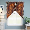 thumbnail image 6 of Swag Valance Curtains for Windows, Brown Orange Black Light Filtering Kitchen Curtains with Rod Pocket, Modern Tie-dyeing Ombre Abstract Art Window Treatment Valances for Living Room, 36x63 - 2 PCS, 6 of 9
