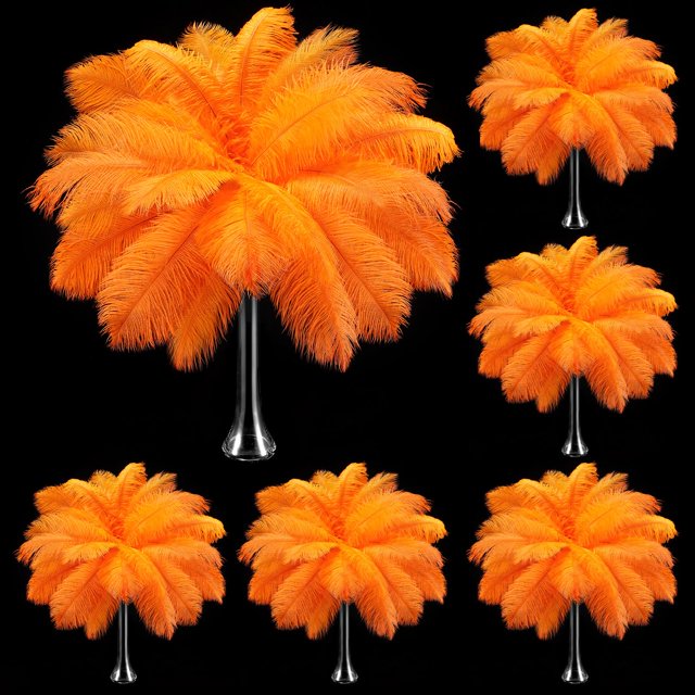 Plumas de Avestruz Berlune 150 Piezas Naturales 30-35 cm Naranja