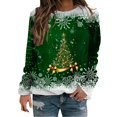 thumbnail image 2 of Chandails d'Automne d'Hiver Grande Taille pour Femmes Chandails de Noël pour Femmes Arbre de Noël Suéter Navideño Mujer Mignon Col Rond Chandails à Capuchon Amusants, 2 of 4