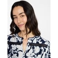 thumbnail image 2 of Time and Tru Women's Lace Yoke Shirt with Long Sleeves Sizes XS-XXXL, 2 of 6