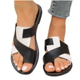 thumbnail image 4 of LOVZFMLL Sandales Plates pour Femmes Mode Décontractée Sandales de Plage à Enfiler pour Marche Extérieure Vacances à la Plage Blanches 7, 4 of 9