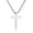 Black: Cross Pendant 1.7"*1.0", variant on Cross Necklace for Men & Women, Silver Black Gold Stainless Steel Plain Cross Pendant Box Chain Jewelry