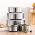 thumbnail image 3 of Sunjoy Tech 5Pcs Food Storage Box Stainless Steel Food Containers with Leak-Proof Lids Reusable Crisper Box Bowl for Home, 3 of 7