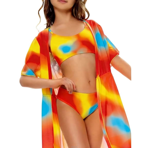 shqvo Girls Swimsuit,5T Swimsuit Girls,Newly Designed Printed Two Piece Girls Swimsuit Split Style for Children Ages 5 to 12 Years
