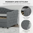 thumbnail image 5 of Ouyessir Modern Upholstered Tufted Daybed with Drawers Grey-Drawers - Full, 5 of 5
