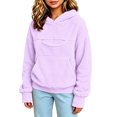 thumbnail image 5 of Splozh Cute Hoodies for Girls Solid Color Casual Girls Fashion Long Sleeve Hooded Sweatshirt Fall Winter Pullovers Hoodie Girls,Purple,7-8 Years, 5 of 6