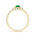 thumbnail image 2 of ANGARA Natural Prong-Set Round 3 Stone Emerald and Diamond Engagement Ring in 14K Yellow Gold for Women (Size-5mm) | May Birthstone, Anniversary, Jewelry Gift for Women | Natural Emerald Ring, 2 of 11