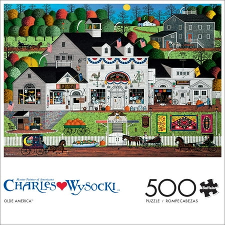 Buffalo Games 500-Piece Charles Wysocki Olde America Interlocking Jigsaw Puzzle