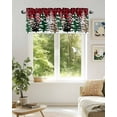 thumbnail image 2 of Merry Christmas Tree Kitchen Valances for Windows Red Black Buffalo Plaid Trees Snowflake Valance Curtains&nbsp; for Kitchen /Living Room/Bedroom/ Bathroom Decor, 42"x12 " ,Rod Pocket 1 Panel,, 2 of 7