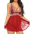 thumbnail image 3 of Julycc Women Sexy Sleeveless Transparent Lingerie Lace Mesh Chemise Nightdress, 3 of 5