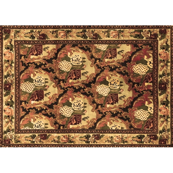 Ahgly Company Machine Washable Indoor Rectangle Animal Brown Traditional Area Rugs, 2' x 3'