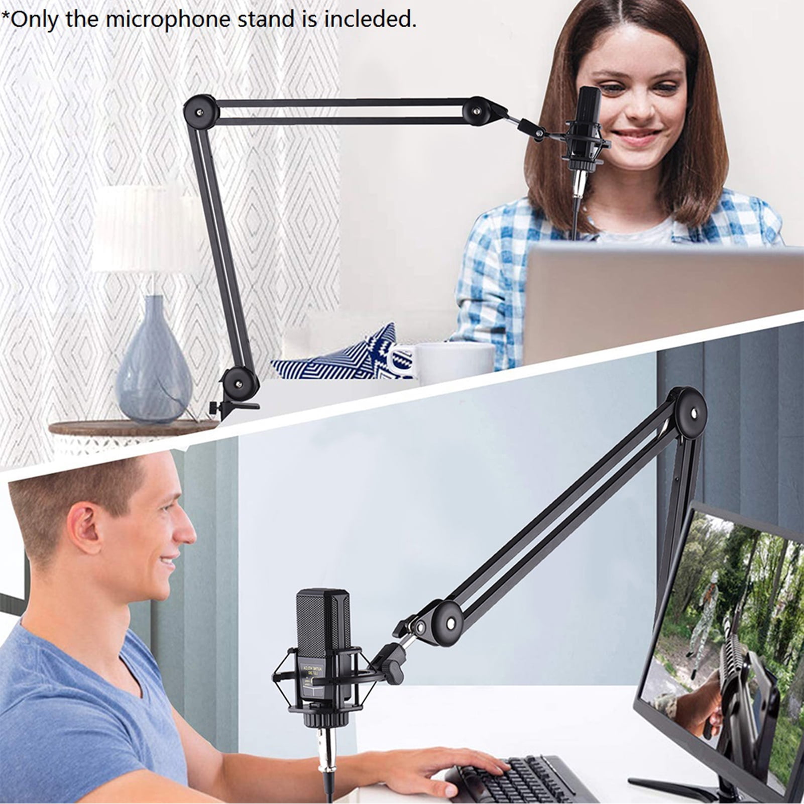 microphone arm stand Microphone Microphone Stand Set Heavy Duty Mic Suspension Scissor Boom Arm with Clamp Sticky Tape for Singing Live Stream