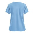 thumbnail image 3 of XWSHYW Scrub Tops Scrub Uniform Womens Loose Short Sleeved Elastic Sleeve V-Neck Top Isolation Work Clothes Womens Scrub Lightning Deals of Today, 3 of 3