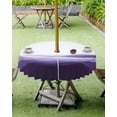 thumbnail image 4 of Fsddascl Purple Ombre Outdoor Tablecloth - 54 Inch Round Dining Table Cover, Summer Minimalist Ocean Waves Waterproof Outdoor Table Cloth with Umbrella Hole & Zipper for Picnic/Patio/Party, 4 of 7