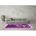 thumbnail image 3 of Ahgly Company Indoor Round Abstract Purple Contemporary Area Rugs, 8' Round, 3 of 4