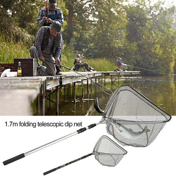 3 Section Telescopic Fishing Net Pole Durable Collapsible Landing
