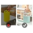 thumbnail image 4 of Liquid Dispenser Box, PP 3 Storage Automatically Dish Soap Dispenser Single Hand Operation with Towel Hanger for Kitchen Green, 4 of 8