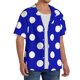 thumbnail image 2 of Balery Blue And White Polka Dot Camisa Casual de Manga Corta con Botones para Hombre, Texturizada, Estilo Cubano, para Playa, Verano-XX-Large, 2 of 5
