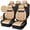 Black and Beige, variant on Faux Leather Car Seat Covers Front Seats Only, 3D Foam Support Car Seat Covers, Universal fit for Trucks Vans SUVs Sedans Automotive Comfortable, Airbag Compatible 2 Pieces Front Solid Black