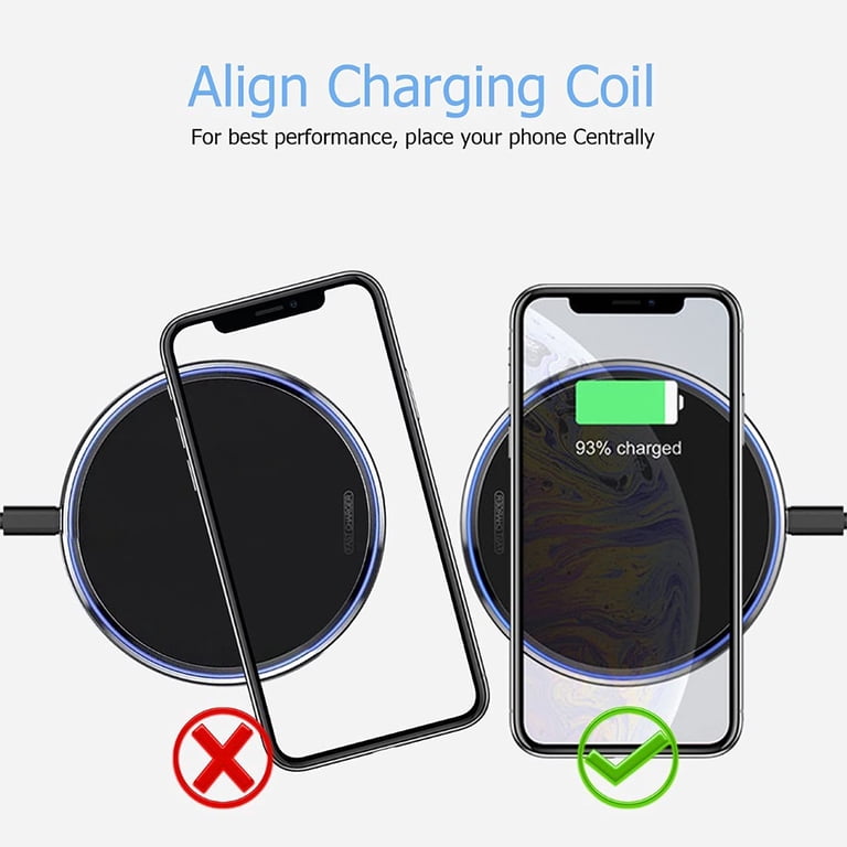 Wireless Charger 15W Max Fast Charging Pad Compatible with Samsung