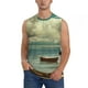 thumbnail image 1 of Fotbe Serene Coastal Blue Sky Men's Camiseta sin Mangas Estampada para Hombres, Playera Casual para Gimnasio, Entrenamiento, Playa-3X-Large, 1 of 7