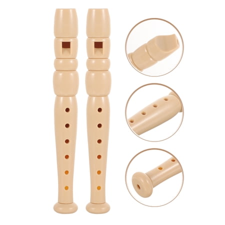 Homoyoyo Smooth Plastic Clarinet Kids Musical Instrument Light Brown 2Pcs